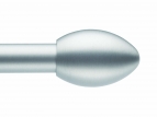 Embout Aluminium arrondi, métal satiné, pour tube Ø 20 mm