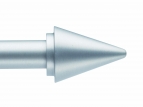 Embout Aluminium pointe, métal satiné, pour tube Ø 20 mm