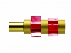 Embout Bi matière Aluminium, or satiné/rouge, pour tube Ø 20 mm
